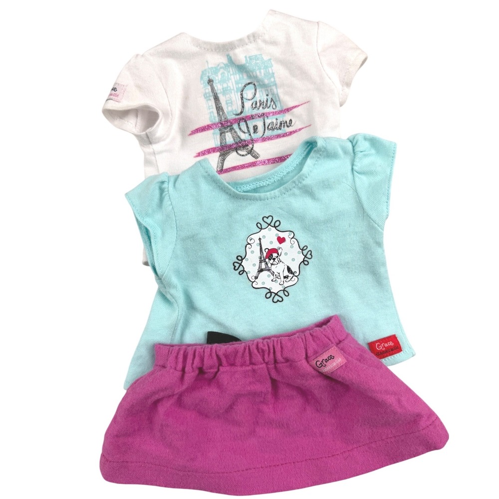 American Girl Grace Thomas Paris Doll Outfit 3 Piece Set Tops and Skirt 2015